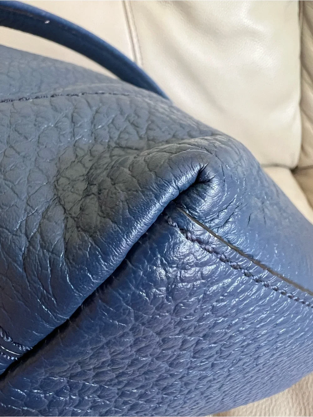 Kate Spade New York Avenue Blue Leather Cross Body Bag with Tassel